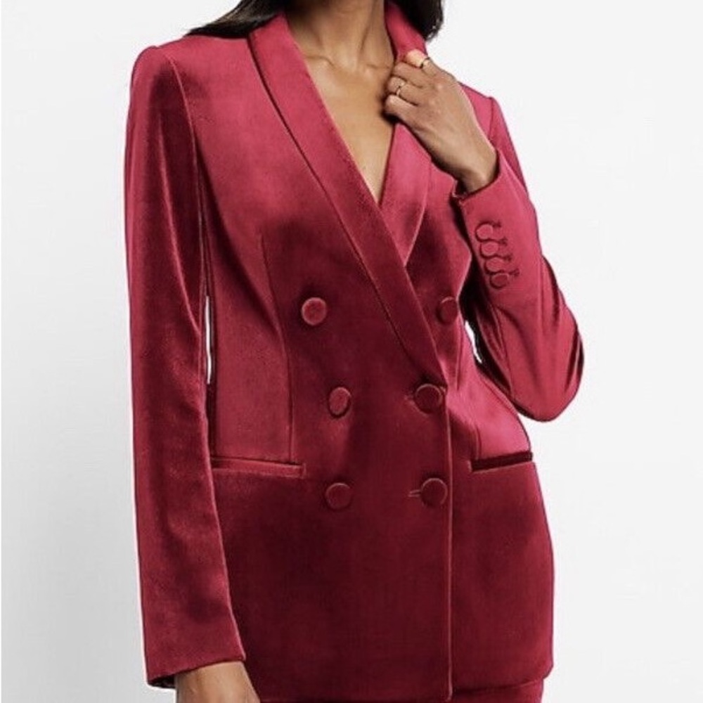 Express Red Velvet Blazer